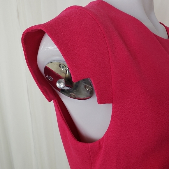 Eliane Stoleru Israel unique pink gray sheath dress colorblock step sleeves 10 - Picture 6 of 9